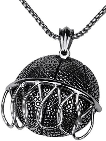 Angel Jewelry Men's Stainless Steel Basketball Necklace
