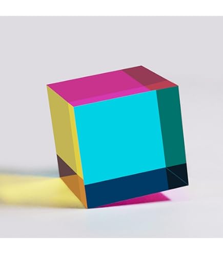 CMY Cubes The Motus - 50mm Cyan Magenta Yellow Icosahedron | Subtractive Color Mixing Desk Art & Educational Toy