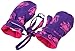 Baby Girls Fleece Mittens Purple Penguins Medium