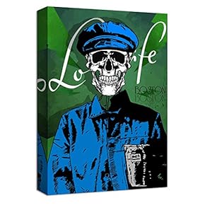 Canvas Wall Art Skull in Fashion Dress Painting Artwork for Home Prints Framed - 12x18 inches