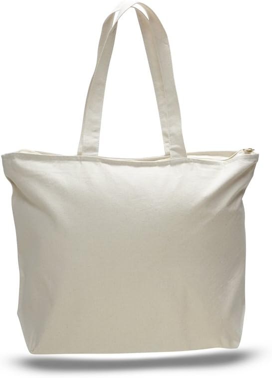 blank canvas bags with zipper