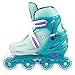 Crazy Skates Adjustable Inline Skates for Girls and Boys - Adjust to fit 4 Sizes - Model 148 - Teal/Purple (Size: Large | 5-8)