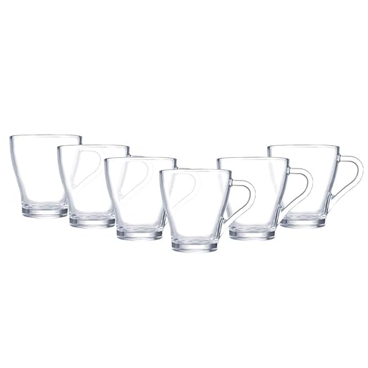 Buy Borosil Premium Glass Coffee Mug, Set of 6 Online at Low Prices
