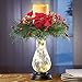 Holiday Poinsettia and Berry Candle Centerpiece,14