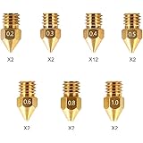 Creality Official MK8 Ender 3 Nozzles 24 pcs 3D Printer Brass Nozzles Extruder for Ender 3 Series and Creality CR-10 0.2mm, 0