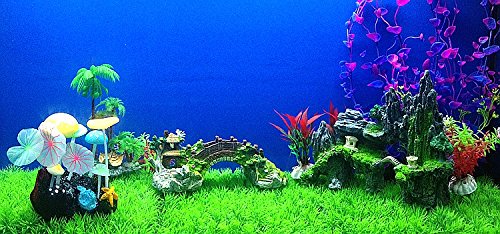 Alwaysuc Pavilion Tree Fish Tank Decoration Aquarium Ornament Poly Resin Bridge Landscape Decor Fish Tank Ornaments - Thumbnail 4