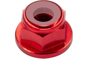 INTGAMX 30pcs M4 Flange Lock Nuts CW Aluminum Alloy Nylon Inserted Self Clinching Locking Hex Nuts for DIY Build FPV Drone RC Car Parts, Red Color