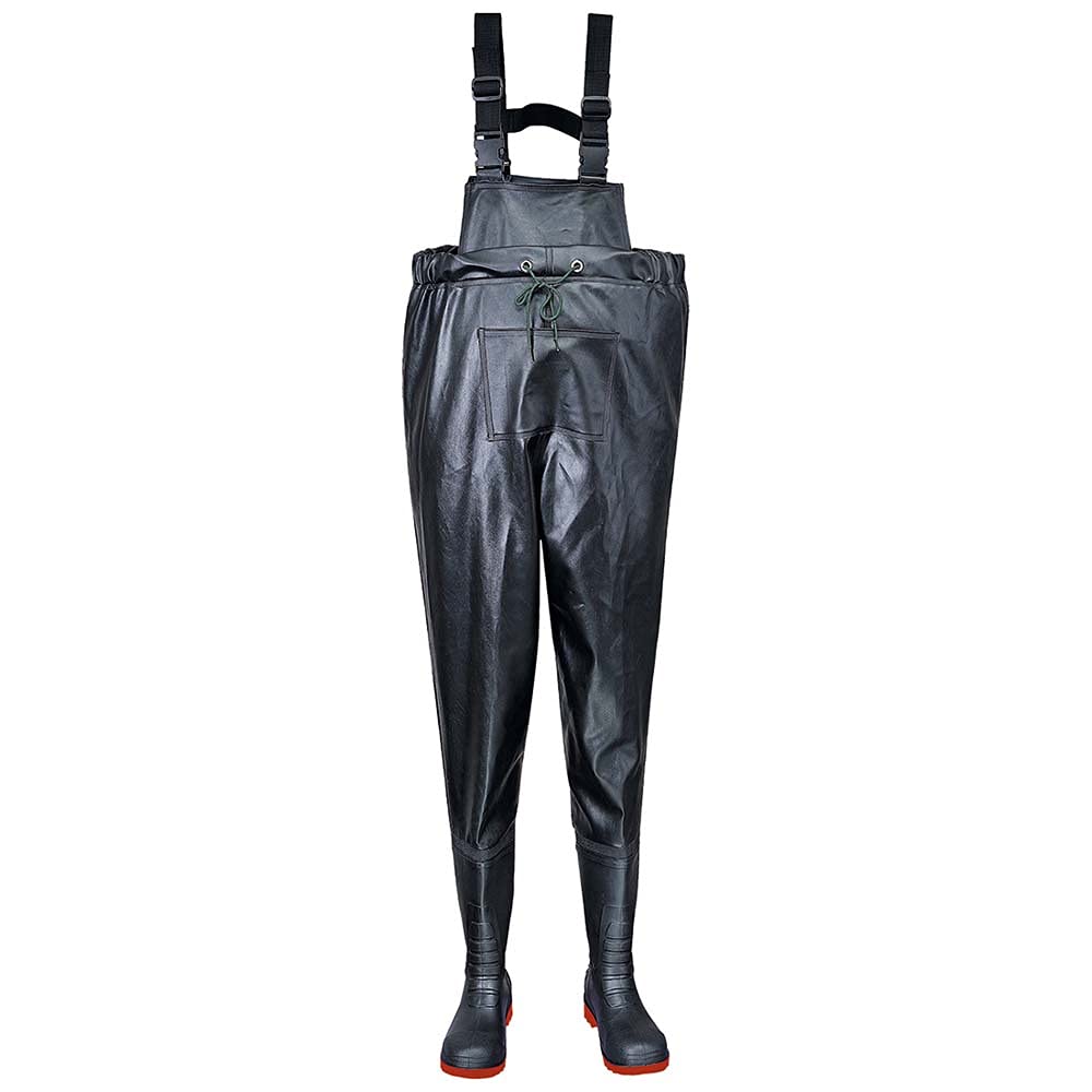 Portwest Safety Chest Wader S5, Size: 39, Colour: Black, FW74BKR39