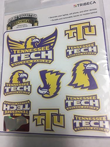 Tribeca Officially Licensed NCAA Spirit Stickers - Techwear Removable - Tennessee Technological University, popularly known as Tennessee Tech