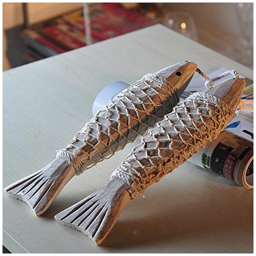 Hanging Wooden Fish Nautical Wood Fish Decorated Retro Wall Decorations