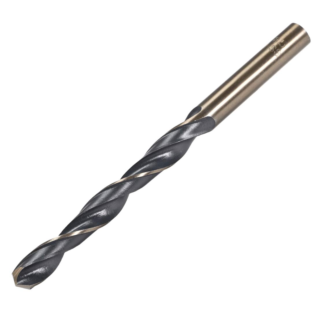 sourcing map Straight Shank Twist Drill Bits 8.5mm Gold Titanium & Black Nitride Coated High Speed Steel (HSS) 4341 with 8.5mm Shank for Stainless Steel Alloy Metal Plastic Wood