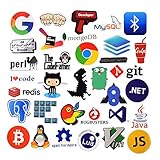 Sanmatic 108Pcs Laptop Stickers for Developer Programming Language Include Sticker IT Logo,C++,Python,Linux,Swift,for Geeks,Engineers,Hackers,Geeks,Coders