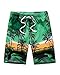 Men's Casual Printed Beach Board Shorts Hawaiian Quick Dry Swim Trunks with Mesh Lining