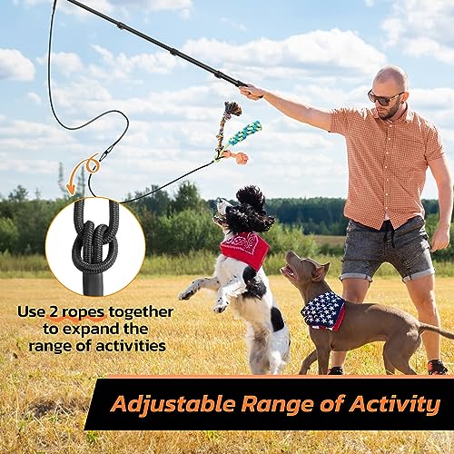 LOOBANI Flirt Pole for Dogs Chase and Tug of War, Dog Flirt Pole with