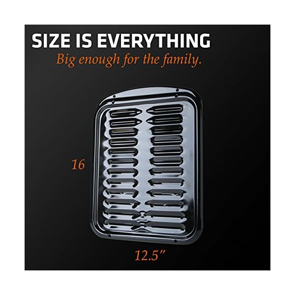 Range Kleen Broiler Pans for Ovens BP102X 2 Pc Black Porcelain Coated