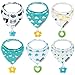 Baby Bandana Drool Bibs 6-Pack and Teething toys 6-Pack Made with 100% Organic Cotton, Super Absorbent and Soft Unisex (Vuminbox ) ( 6 PCS )