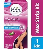 Veet Wax Strip Kit for Legs & Body, 40 strips, 4 wipes