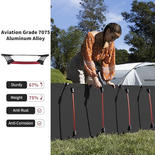 Naturehike Ultralight Folding Camping Cot Bed, Portable Compact Cot for Adults Camping, Hiking, Lightweight Backpackings, Heavy Duty Support 330 Lbs