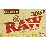FIVE PACKS (1500 total papers) RAW 300s Organic Cigarette Rolling Papers 1 1/4 Size
