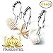 Love Creative Double RUSTPROOF Shower Curtain Hooks Rings Resin Starfish Shell STAINLESS STEEL Shower Curtain Hooks Rings Easy Glide 12 Count
