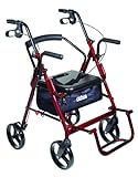 Duet Rollator/Transport Chair Burgundy