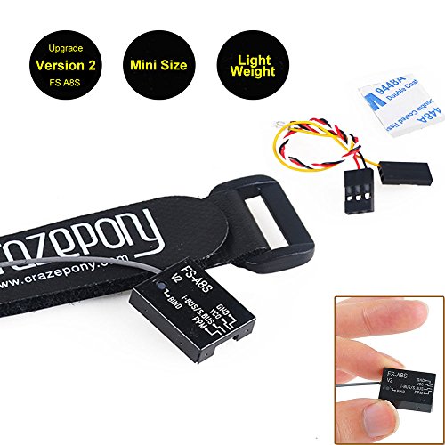 Crazepony Strap and FS A8S  Mini  Receiver  8CH, PPM i-BUS SBUS Output, for Flysky FS i4 i6 i6S i6X TM10 TM8 Transmitter Controller