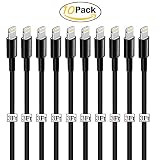 SMALLElectric Replacement for Lightning Cable 10 Pack 3FT iPhone Charger 8pin Data Sync USB Cord Charging Compatible with iPhone X / 8/8 Plus / 7/7 Plus / 6/6 Plus / 5S / iPad/iPod,Black
