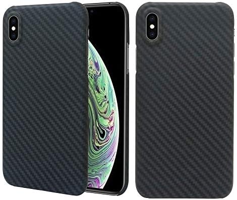 iPhone Xs Case, 0.7mm Ultra Thin Real Aramid Fiber [Real Body Armor Material] Carbon Fiber Pattern Protective Case Cover for Apple iPhone Xs 5.8inch 2018 Release (Matte Black)
