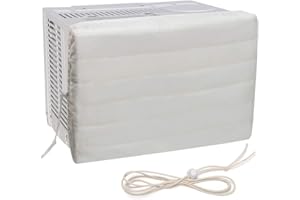 Luxiv Indoor Air Conditioner Cover, White Window Unit Cover Anti-Rust Adjustable Cover for Indoor Window AC with Free Elastic