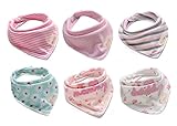 Bestbaby Baby Bandana Drool Bib 6 Packs Super Absorbent Cotton Teething and Dribble Bibs w/ Snap Neutral Gender for Girls and Boys (style1)