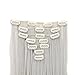 Clip in Hair Extensions Synthetic Full Head Charming Hairpieces Thick Long Straight 8pcs 18clips for Women Girls Lady (26 inches-straight, silver gray)