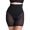 SHAPERMINT Compression Shorts - High Waisted Women Mesh Body Shaper Shorts - Under Dress Shapewear Shorts, No Chub Rub