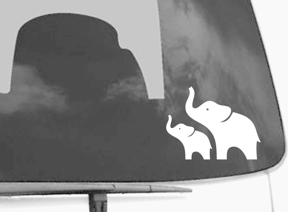 2 White Elephants Car Decal - MacBook Decal - Removable Vinyl Sticker Skin for Apple MacBook Pro Air Mac Laptop G029W