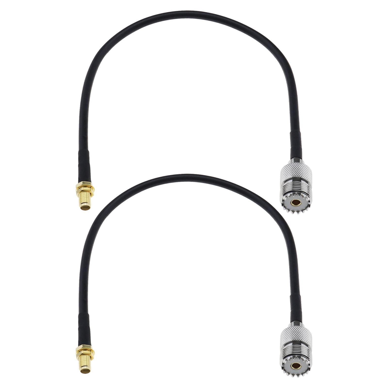 Create Idea 2Pcs 30cm SMA Female to UHF SO239 Female RG58 Coaxial Cable Adapter for Wouxun, Baofeng, Quasheng, Linton Radios