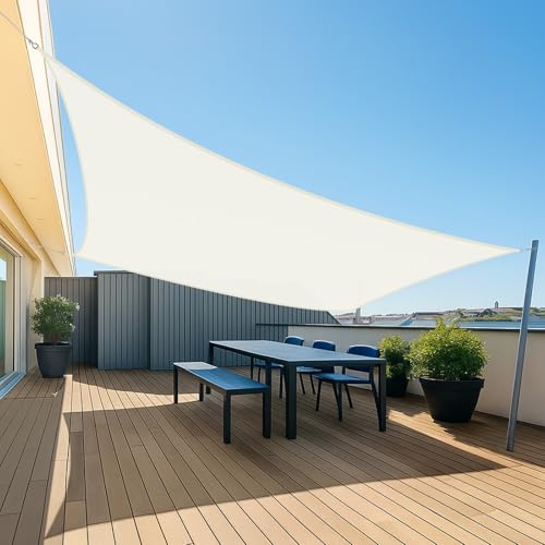 UMI Sonnensegel Wasserdicht 3,5x5m Rechteckig 98% UV-Schutz Creme