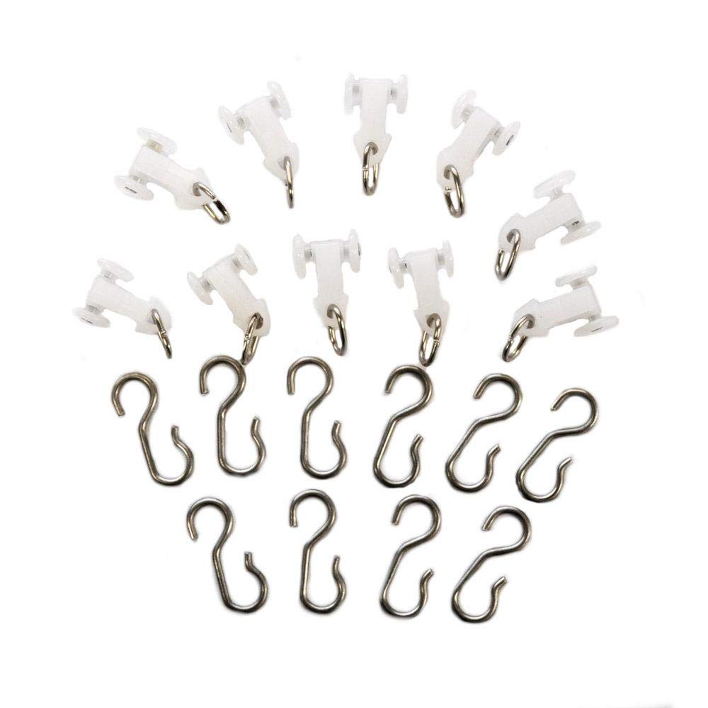 Ceiling Curtain Track Set with Wheeled Carriers and