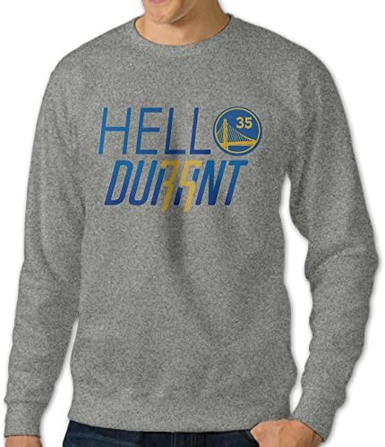 Warriors Hello Durant Warriors #35 Round Neck Hoodies For Men L Ash