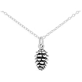 Sterling Silver Pinecone Necklace – Dainty Nature Charm Jewelry for Women – 18 Inch Cable Chain – Handmade Gift for Hikers, Gardeners, Nature Lovers – CY Design Studio