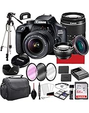 Canon EOS 4000D DSLR Camera with 18-55mm f/3.5-5.6 Zoom Lens, 64GB Memory,Case, Tripod and More (28pc Bundle)