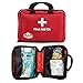 California Basics 115 Piece All-Purpose First Aid Kit for Emergency at Home, Workplace, Car, Outdoors & Travel, Earthquake Survival Medical Kit for Camping, Hiking, EMT Approved, Red