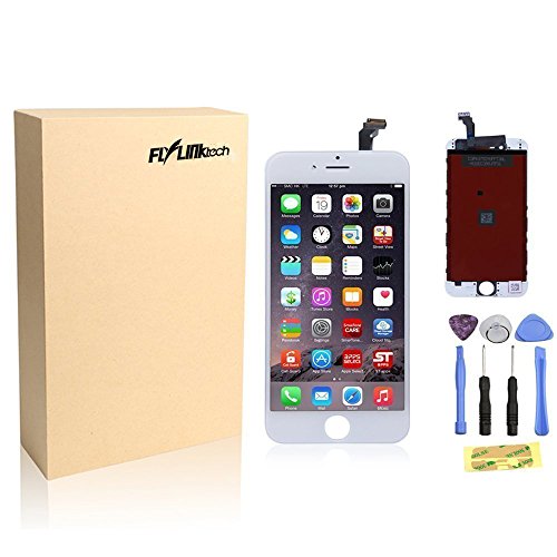 Flylinktech Fully Tested Replacement Screen 4.7'' LCD Touch Digitizer Glass Screen Assembly for Iphone 6 A1549 A1586 A1589 (AT&T/T-Mobile/Sprint/Verizon) GSM CDMA (White)