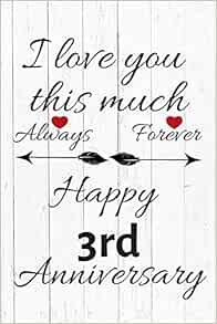 I Love You This Much Always Forever Happy 3rd Anniversary Anniversary Gifts By Year Quote Journal Notebook Diary Greetings Gift For Parents Gifts For Boyfriend Girlfriend
