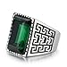 Boho Jewelry Mens Stainless Steel Cz Ring Vintage Large Charming Gemstone Band (10)