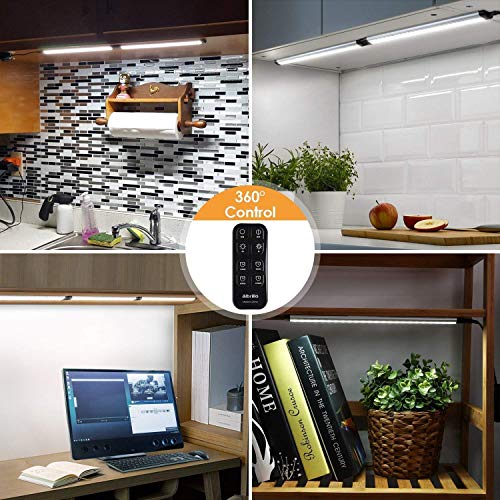 LED Under Counter Lighting Fixtures Remote - Albrillo Daylight White 5000K 12 Inch Light Bars, 24W 1800 Lumen Super Bright Strips for Cabinet Kitchen