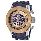 Invicta Men's 14981 Pro Diver Chronograph Blue Rose Gold Dial Blue Silicone Watch