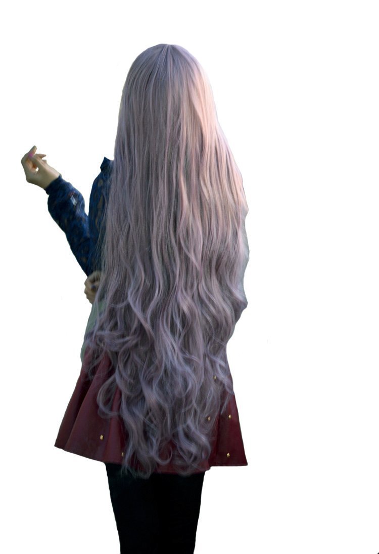 Fouriding 100cm/39" Women's Japanese Lolita/Harajuku Style Full Long Heat-Resistant Curly Wavy Wig Synthetic Halloween Cosplay Anime Costume party Fancy Dress Hair Wigs Hairpiece for Women Lady