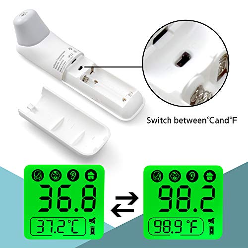 Baby Ear and Forehead Thermometer, ELERA Digital Medical Infrared Thermometer Suitable for Baby, Infants, Toddlers, Adults, Objects and Ambient No Touch with More Accuracy, FDA Approved (White)