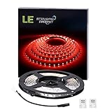 LE 16.4ft Flexible LED Light Strip, 300 Units SMD 2835 LED, Red, Non-waterproof, 12V, LED Tape, LED Ribbon, DIY Indoor Party Christmas Holiday Celebration Home Kitchen Car Bar Decoration