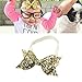 Baby Girls Glitter Sequins Hairband Bow Headband Hair Accessories(Gold)