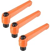 uxcell&reg; M8 Handle Adjustable Clamping Lever Push Button Ratchet Female Threaded Stud 3 Pcs